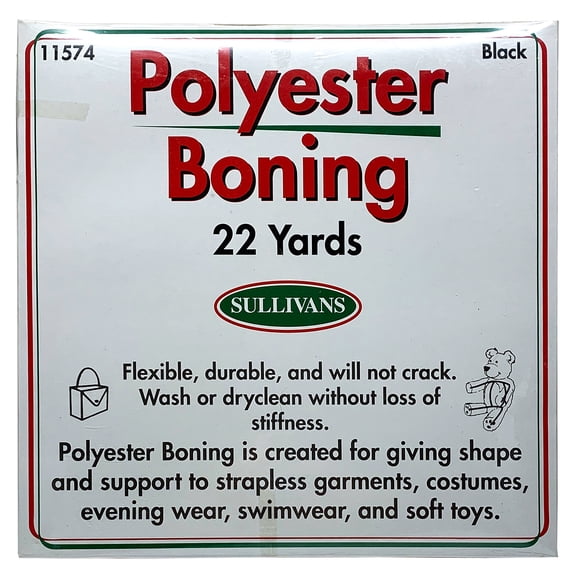 1/2" Sewable Boning - Black