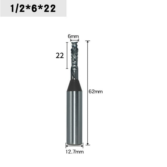 1/2 Shank Compound Spiral Straight Router Bit CNC Trimming Slot Milling Cutter