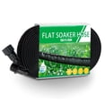 thumbnail image 1 of Flat Soaker Hose 100ft, 80% Water-Saving Drip Irrigation Hose for Garden, Leakproof and Flexible with Anodized Aluminum Ends, Double Layer Soaking Hoses for Garden, Vegetables, 1 of 8