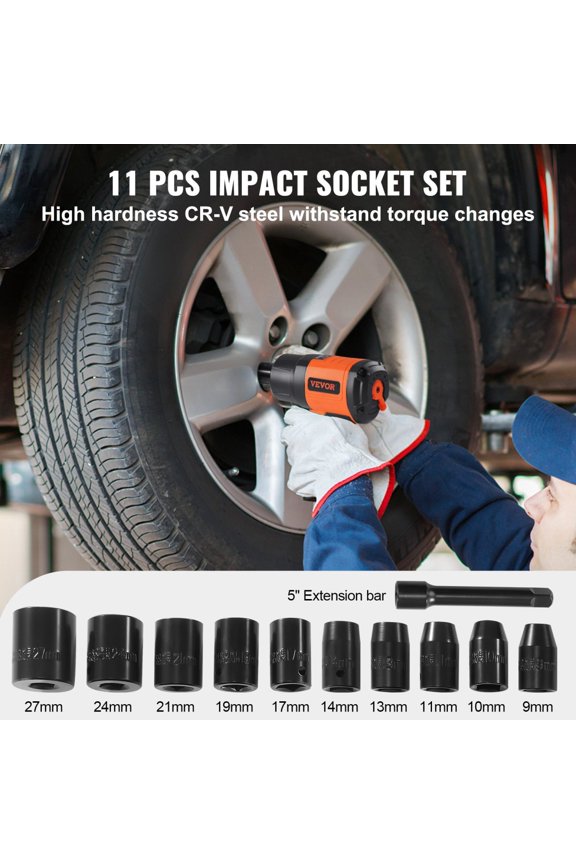 1/2" Square Drive Air Impact Wrench 1400 Ft-Lb Nut-Busting Torque 90-120 PSI Pneumatic Impact Gun for Auto Repair