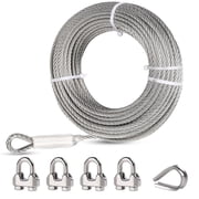 Tootaci 1/2" 23000lbs Stainless Steel Wire, 75FT 7x19 Wire Rope Kit Heavy Duty with Clamp for Wrecker Tow Truck , Industrial, Towing, Boat Lifts