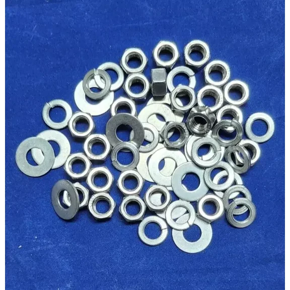 1/2" Stainless Steel Hex Head Nuts, Flat & Lock Washers 18-8 304 (Lot Of 60)