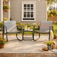 thumbnail image 1 of Aiho 3-Piece Outdoor Rocking Patio Set with Coffee Table, for Porch, Garden, Backyard - Grey, 1 of 7