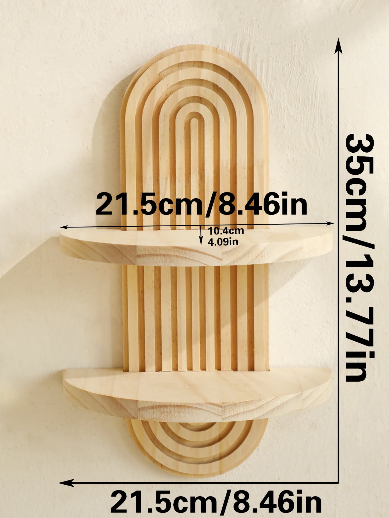 Photo inspiration: Fresh Look at 1 2 Tier Boho Style Wooden Wall Shelves Geometric Wall