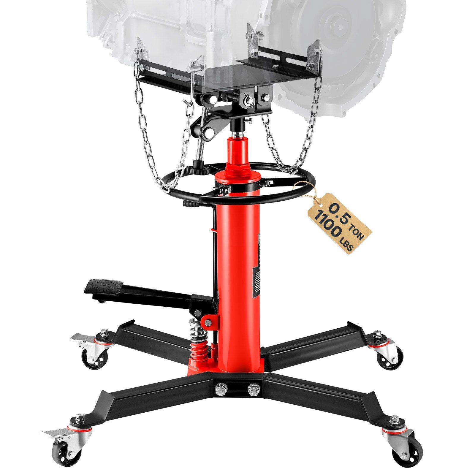1 2 Ton 1100lbs Capacity Hydraulic Telescopic Transmission Jack 2 Stage Floor Jack Stand with Foot Pedal 360 Degree Swivel Wheel Garage Shop Lift Hoist Red