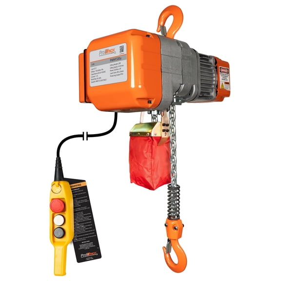 Prowinch 1/2 Ton 1100 lb 110~120V 1 Speed Electric Chain Hoist 20ft. G80 Chain H2 Duty