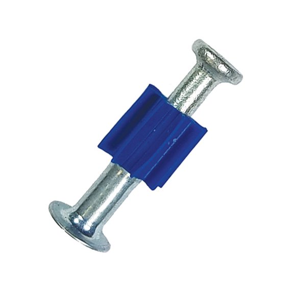 1/2" Top Hat Drive Pins, PAT Steel Concrete Drive Pins, Powder Actuated Fastener Pins Setting Attaching Fastening Drywall Track Light Gauge Steel to Masonry Concrete Steel, Knurled Shank,100/PKG