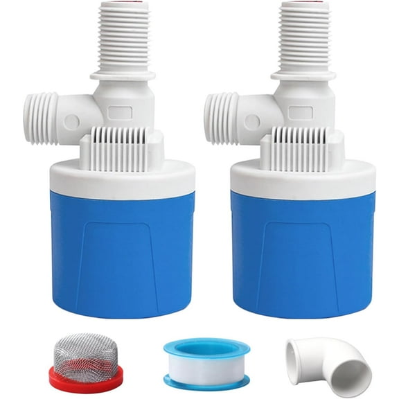 1/2" Top Inlet Water Float Valve, 2 Pack Automatic Water Level Control Valve For Water Tank Water Trough Pool Livestock Troughs Distille Solar Energy Auto Pot Aquarium