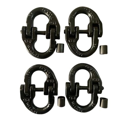 1/2" Trailer Safety Chain Connector Link Tow Hitch Chain Connecting Hammerlock Coupling Link Towing Lifting Trucks Accessories 4pack G80 Alloy Steel 12,000 lbs Working Load Limit Black