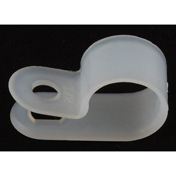 1/2" White Nylon Cable Clamps - (pack of 100)