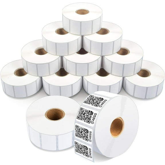 1.2" X 0.85" Direct Thermal Printer Labels (18000 Count, 12 Rolls) - Barcode Stickers, SKU Labels, Product IDs - Compatible with Zebra Desktop Printers, NOT Compatible