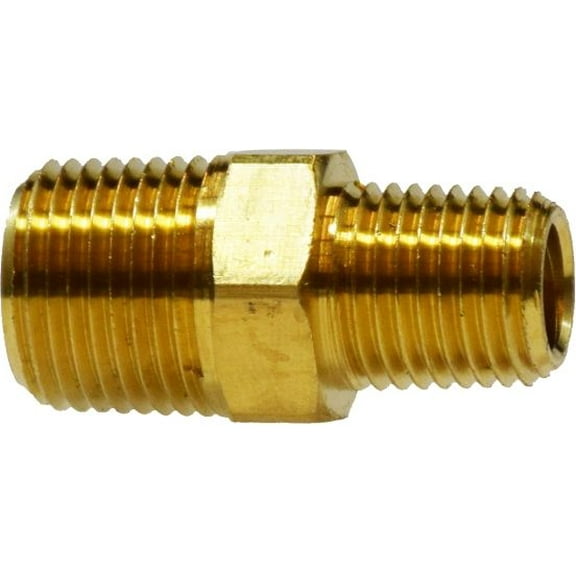 1/2 X 1/4 MIP Red Hex Nipple, Pipe, Brass Fittings