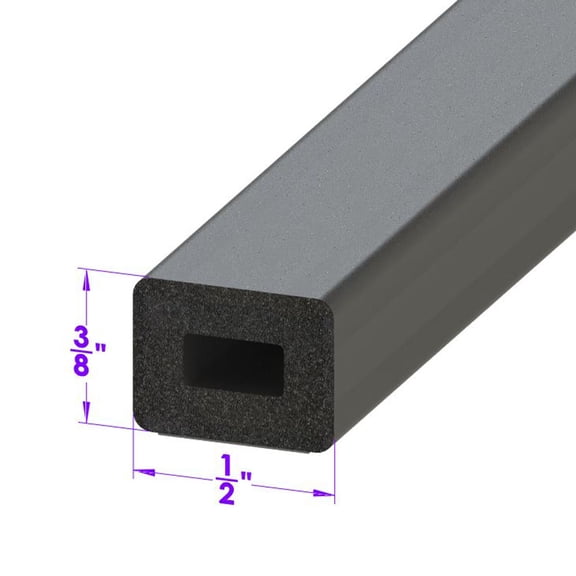 1/2" X 3/8" Rectangle Shaped Extrusion - LP 80-L