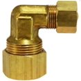 thumbnail image 1 of 1/2 X 3/8 Reducing Comp Elbow, Compression, Brass Fittings, 1 of 1