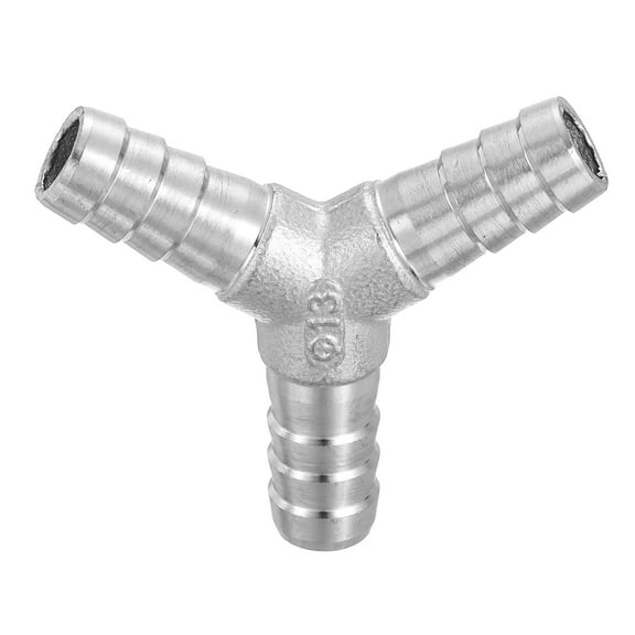 1/2" Y Shape Hose Barb Pipe Fitting, 304 Stainless Steel 3 Way Pipe Hose Pipe Fitting Adapter for Vacuum Systems, Industrial Pipe Connections, Silver