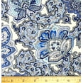 thumbnail image 1 of 1/2 Yard - Blue Paisley Cotton Duck Upholstery Fabric (Great for Quilting, Sewing, Craft Projects, Throw Pillows & More) 1/2 Yard X 44" Wide, 1 of 2