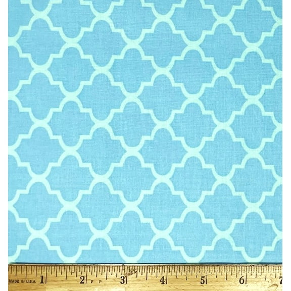 1/2 Yard - Classic Twist Design in Two-Tone Blue Screen Print Cotton Fabric (Great for Quilting, Sewing, Craft Projects, Throw Pillows & More) 1/2 Yard X 44" Wide
