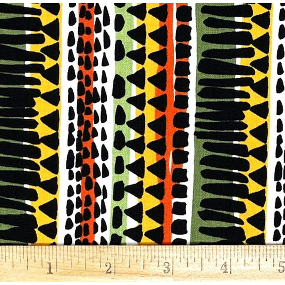 1/2 Yard - Colorful Jungle Jive Stripe Maria Kalinowski Quilting Cotton Fabric (Great for a Quilt, Sewing, Craft Projects, Throw Pillows & More) 1/2 Yard X 44" Wide