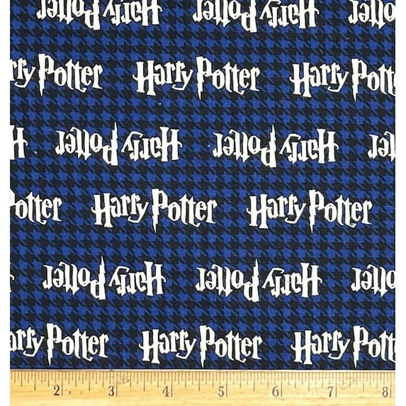 1/2 Yard - Harry Potter on Dark Blue Houndstooth Cotton Fabric (Great for Quilting, Sewing, Craft Projects, Throw Pillows & More) 1/2 Yard X 44" Wide