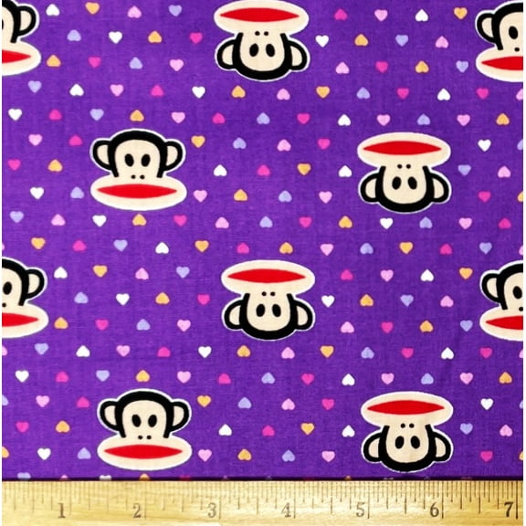 1/2 Yard - Julius Monkey Paul Frank on Lavender Cotton Fabric (Great for Quilting, Sewing, Craft Projects, Throw Pillows & More) 1/2 Yard X 44" Wide