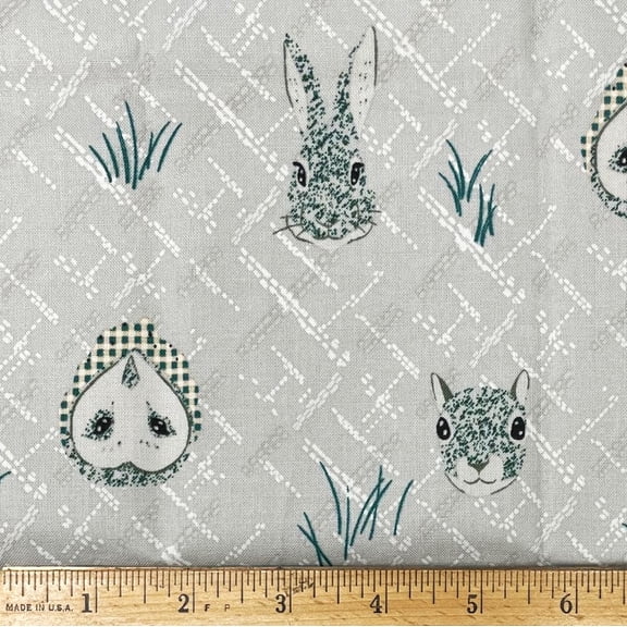 1/2 Yard - Owl Fox & Deer on Gray Cotton Fabric (Great for Quilting, Sewing, Craft Projects, Throw Pillows & More) 1/2 Yard X 44" Wide
