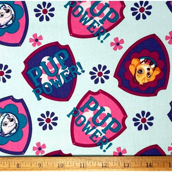 1/2 Yard - Paw Patrol Girls Skye & Everest on Blue Cotton Fabric (Great for Quilting, Sewing, Craft Projects, Throw Pillows & More) 1/2 Yard X 44" Wide