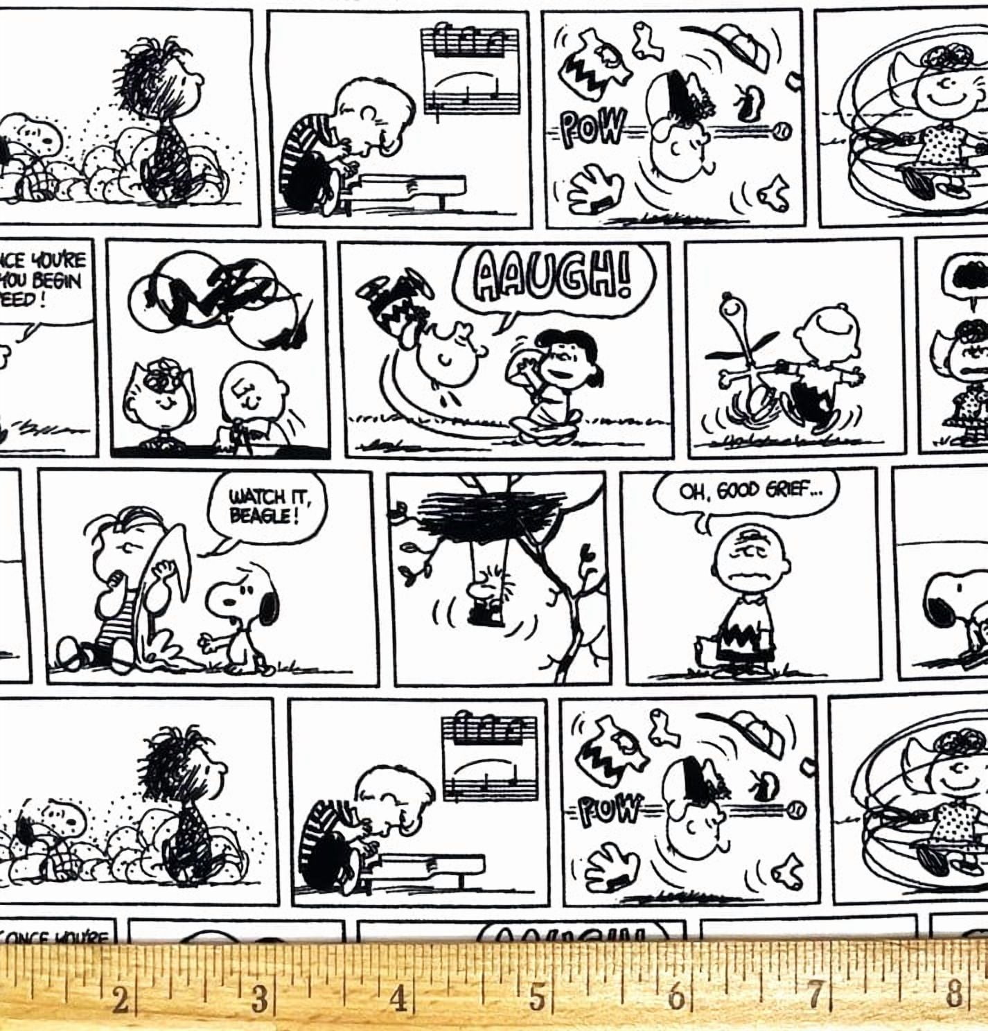 1/2 Yard - Peanuts Snoopy Charlie Brown & Friends Comic Stripe Cotton Fabric (Great for Quilting, Sewing, Craft Projects, Throw Pillows & More) 1/2 Yard X 44" Wide