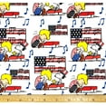 thumbnail image 1 of 1/2 Yard - Peanuts Snoopy Linus & Woodstock Patriotic Piano Music on White Cotton Fabric (Great for Quilting, Sewing, Craft Projects, Throw Pillows & More) 1/2 Yard X 44" Wide, 1 of 2