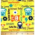 thumbnail image 1 of 1/2 Yard - Skelanimals Halloween Animals on Yellow Cotton Fabric - Baby Penquin Dog & Panda (Great for Quilting, Sewing, Craft Projects, Throw Pillows & More) 1/2 Yard X 44" Wide, 1 of 2