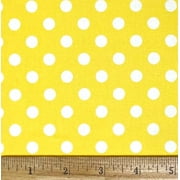 1/2 Yard - White Polka Dots on Yellow Cotton Fabric Great for Quilting, Sewing, Craft Projects, Throw Pillows & More 1/2 Yard X 44" Wide