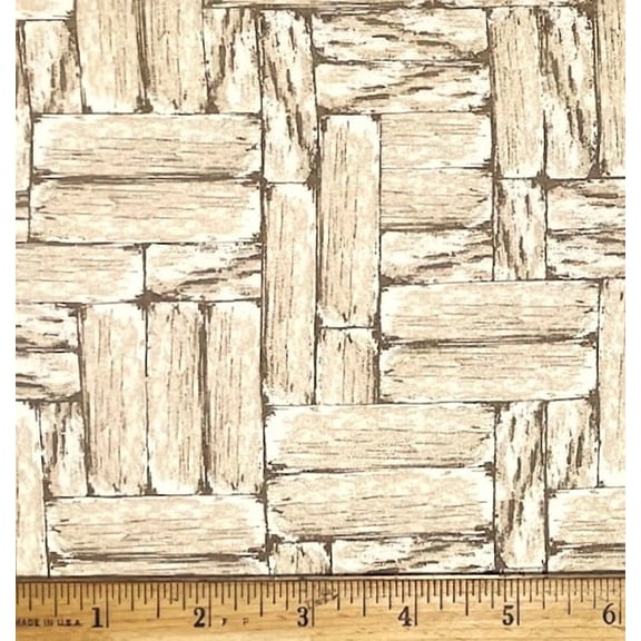 1/2 Yard - Wood Block Cream Quilt Backing Cotton Fabric (Great for Quilting, Sewing, Craft Projects, Throw Pillows & More) 1/2 Yard X 44" Wide