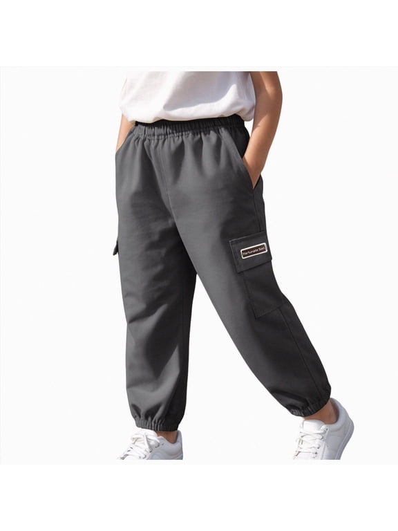1-2 Years Toddler Boys Joggers Sports Pants - Cargo Pants Boys Long Pants Sweatpants Fall Winter Pants School Kids Twill Joggers 1T 2T 3T 4T 5T 6T 7T 8T 12T Gray Pants