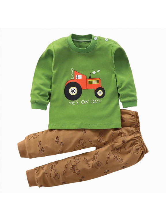1-2 Years Toddler Toddler Boy Girls Fall Outfits Long Sleeve Pull On Sweatshirt Elastic Waist Pants 2Pcs Clothes Set 6-12 Months 12-24 Months 2T 3T 4T 5T 6T 7T Boy Gift Set