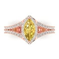 thumbnail image 1 of Halo Engagement Ring for Women - 1.2ct Natural Citrine in 18K Rose Gold Promise Ring, 1 of 6
