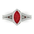 thumbnail image 1 of Halo Engagement Ring for Women - 1.2ct Simulated Ruby in 14K White Gold Promise Ring, 1 of 7