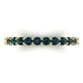 thumbnail image 1 of 1.2 ct Brilliant Round Cut Natural London Blue Topaz 14k Yellow Gold Eternity Band SZ 3.5, 1 of 6