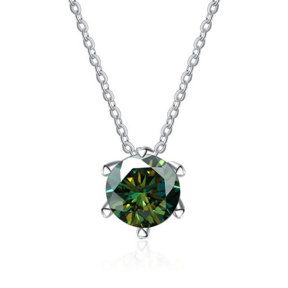 1 to 2 ct Moissanite Necklace for Women, D Color VVS1 Pink/Blue/Green Diamond Necklaces, Jewelry Gifts for Birthday Anniversary Valentine's Day with Certificate