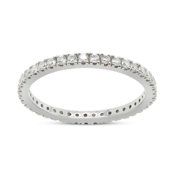 1/2 ct. t.w Lab Created Moissanite Diamond Full Eternity Stackable Engagement Wedding Band Ring In 10K White Gold(G-H Color,VVS1 Clarity,0.50 Cttw)-6