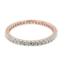 AFFY Moissanite Diamond Full Eternity Stackable Band Ring For Women in 10K Solid Rose Gold-4