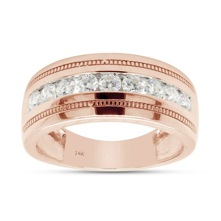 1 2 ct. t.w Round Cut Lab Created Moissanite Diamond Milgrain