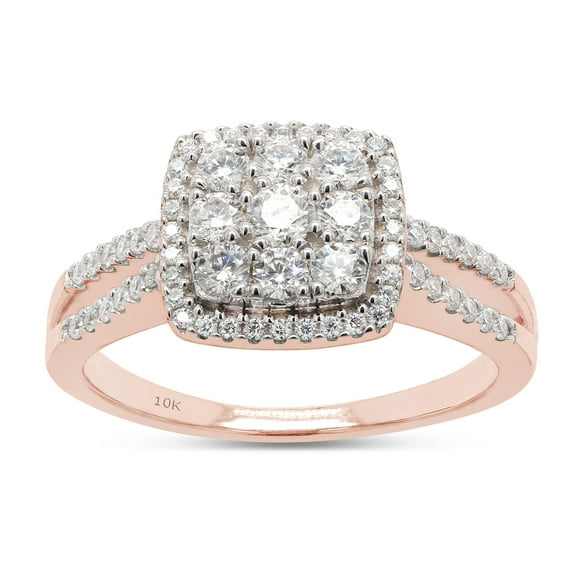 1/2 ct. t.w Round Cut Lab Created Moissanite Diamond Split Shank Cushion Frame Engagement Ring For Women In 10K Solid Rose Gold (G-H Color, VVS1 Clarity, 0.50 Cttw)-4