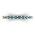 thumbnail image 1 of 1.2 ctw Wedding Band for Women - 14K Rose Gold Blue Moissanite Stackable Eternity Ring, 1 of 6