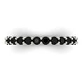 thumbnail image 1 of 1.2 ctw Wedding Band for Women - 14K White Gold Natural Onyx Stackable Eternity Ring, 1 of 6