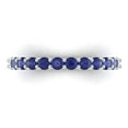 thumbnail image 1 of 1.2 ctw Wedding Band for Women - 14K White Gold Simulated Tanzanite Stackable Eternity Ring, 1 of 6
