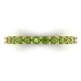 thumbnail image 1 of 1.2 ctw Wedding Band for Women - 14K Yellow Gold Natural Peridot Stackable Eternity Ring, 1 of 6