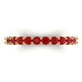 thumbnail image 1 of 1.2 ctw Wedding Band for Women - 14K Yellow Gold Simulated Ruby Stackable Eternity Ring, 1 of 6