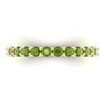 thumbnail image 1 of 1.2 ctw Wedding Band for Women - 18K Rose Gold Natural Peridot Stackable Eternity Ring, 1 of 6