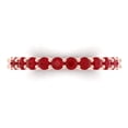 thumbnail image 1 of 1.2 ctw Wedding Band for Women - 18K Rose Gold Simulated Ruby Stackable Eternity Ring, 1 of 6