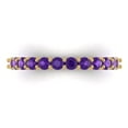 thumbnail image 1 of 1.2 ctw Wedding Band for Women - 18K Yellow Gold Natural Amethyst Stackable Eternity Ring, 1 of 6