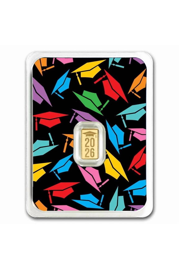 1/2 gram Gold Bar - 2026 Graduation (Colorful Caps In TEP)